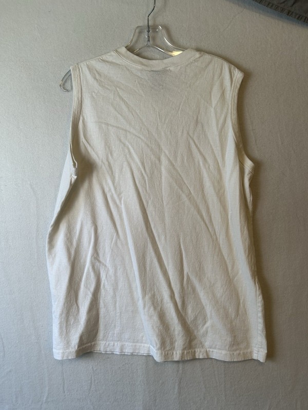 White Mens Nike Cut off Tank Top Size 2XL #1339 gallery