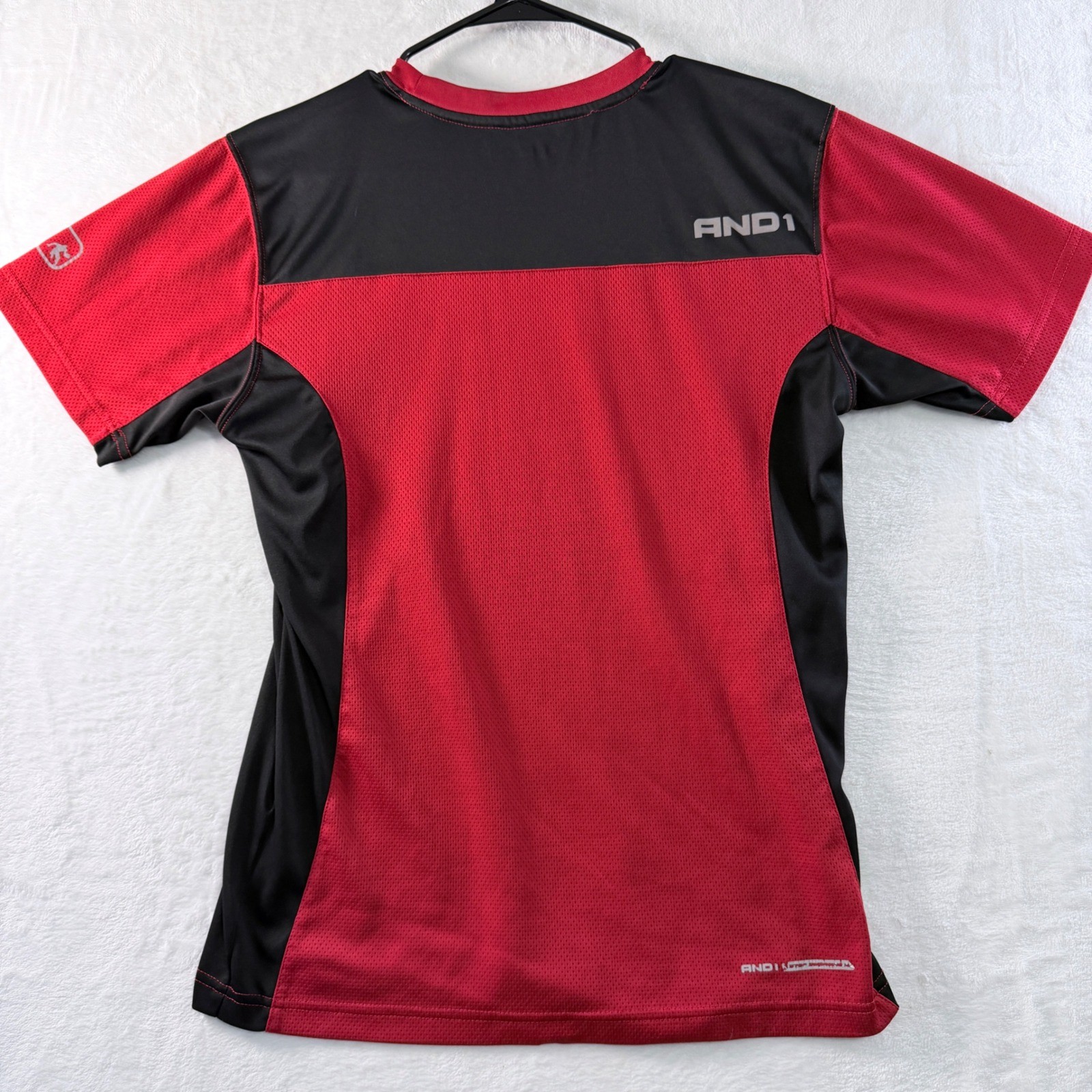 AND1 Performance T Shirt Mens Small Red Black Athletic Workout Tee gallery