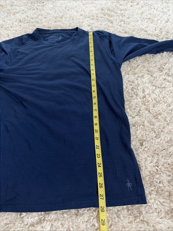 SmartWool Merino 150 Plant Based Dye Blue Long Sleeve Shirt Men Medium BaseLayer gallery