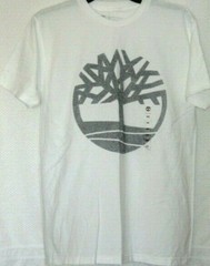 Timberland Crackle Tree Logo T-Shirt Multi-color White-Silver Size: Medium