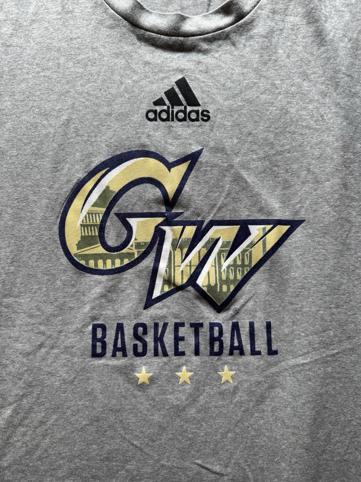 Adidas Gray George Washington Program Sleeveless Mens Size Large Creator Tee gallery