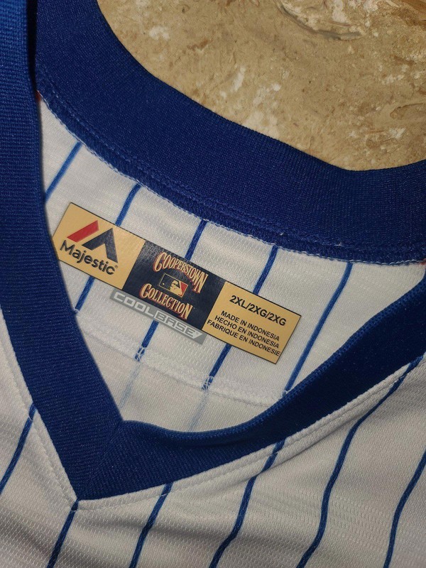 MAJESTIC COOL BASE 2XL XXL 3XL MIKE PIAZZA PINSTRIPE 1986 NEW YORK METS JERSEY gallery