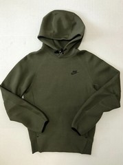 Nike Sportswear Tech Fleece Pullover Hoodie Olive Black FB8016-222 Size Medium