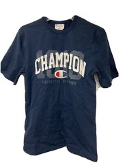 CHAMPION size SMALL Navy Applique Logo mens t-shirt 1919 Rochester New York