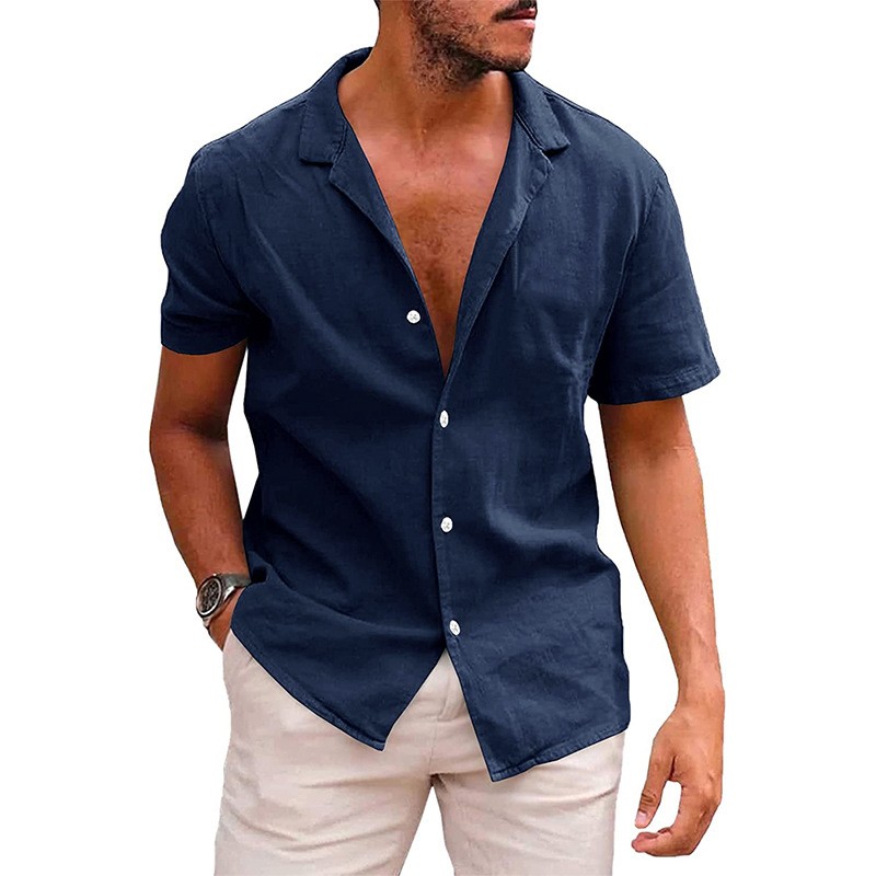 Men's Casual Button Down Short Sleeve Beach Shirt Lightweight and Breathable gallery