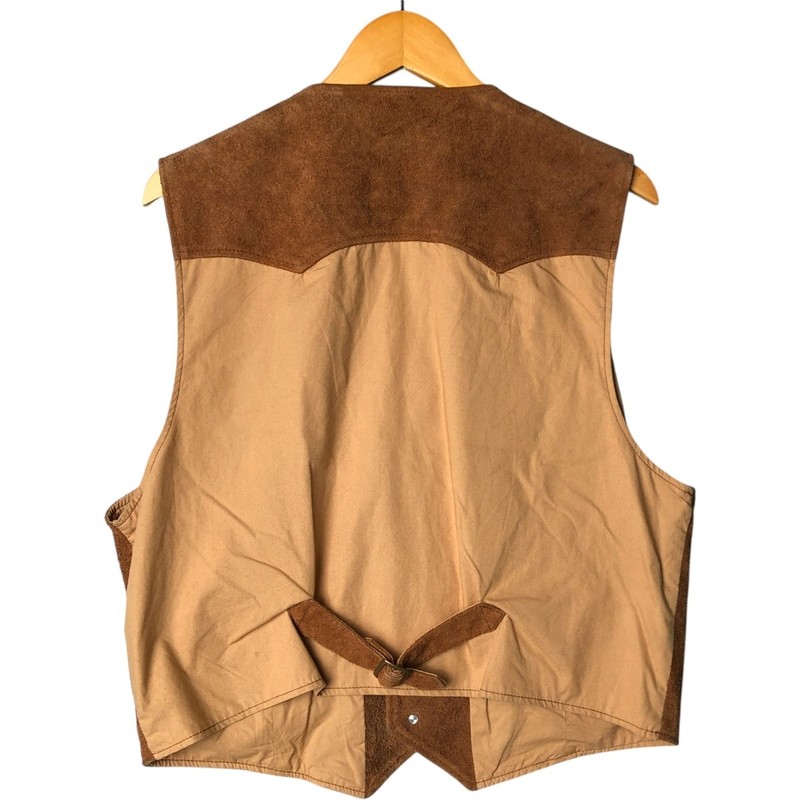 Used Guess front-opening suede and leather vest men's size L (approx.) gallery
