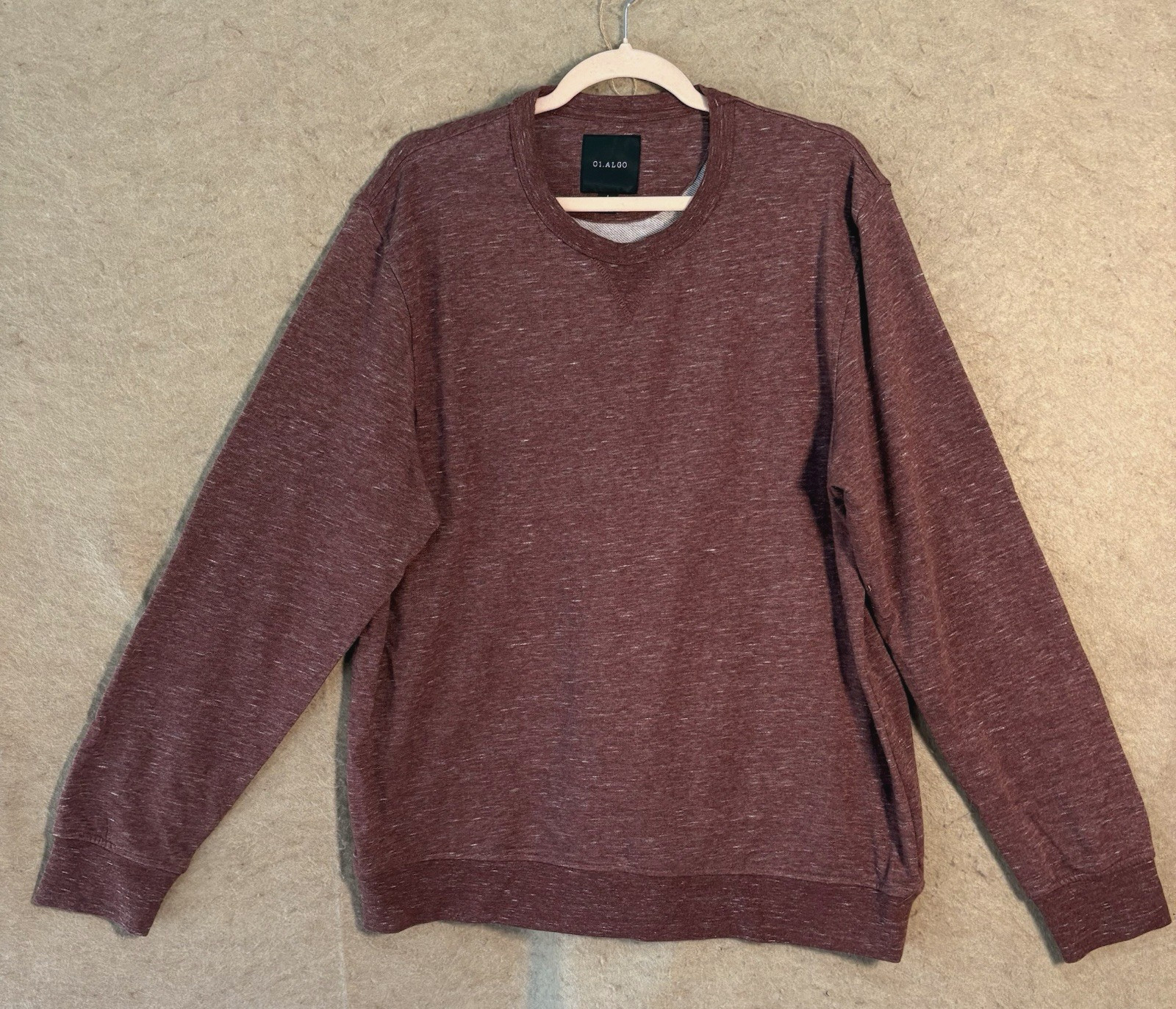 01.Algo Fleece Shirt Mens Sz L Maroon Long Sleeve Pullover Athleisure gallery