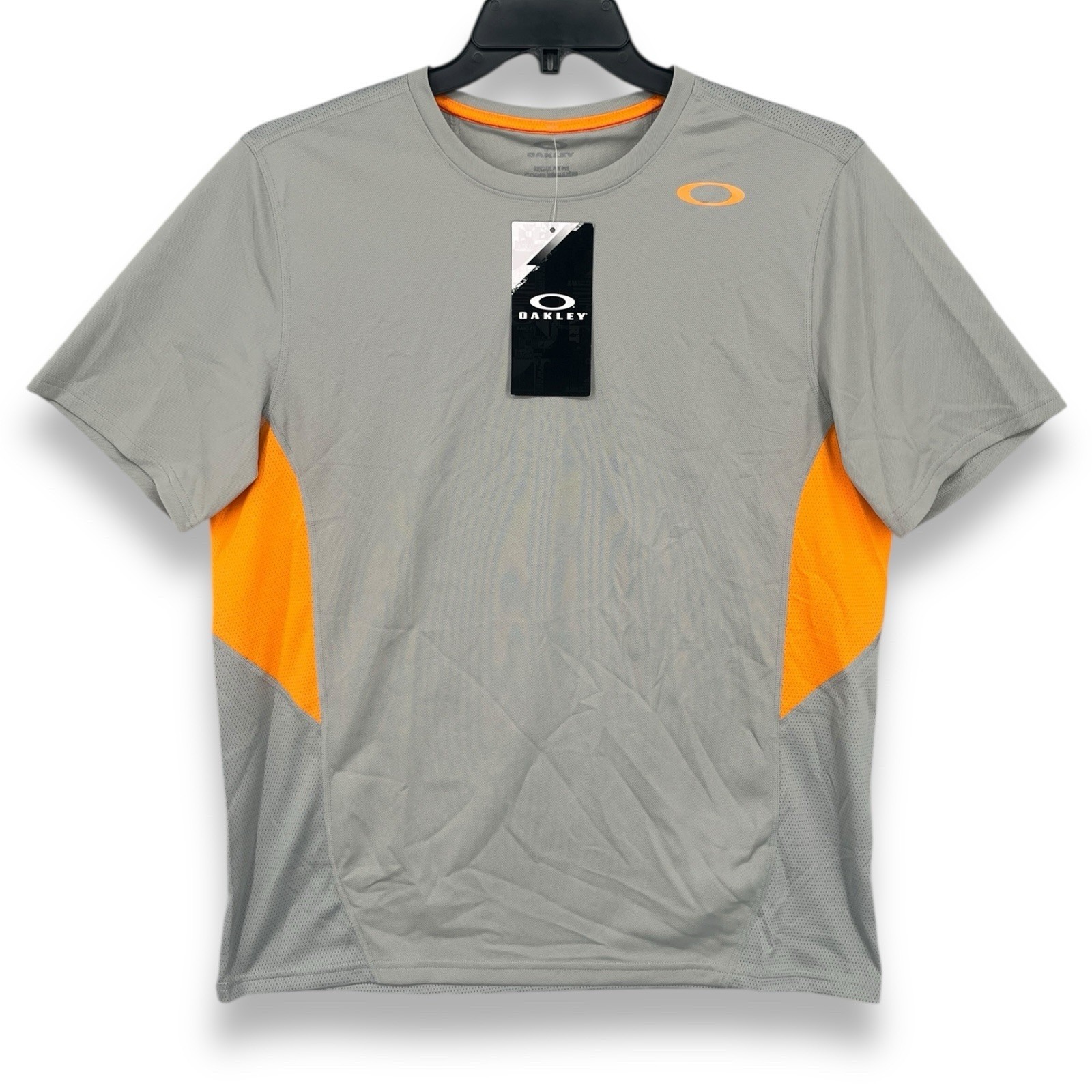 Oakley Motion SS Performance Tee Men's Size (Gray/Orange) NWT NEW gallery