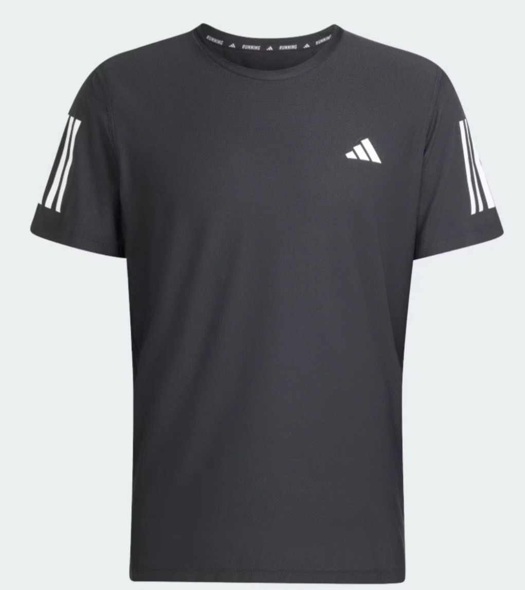 adidas Mens Own the Run B Tee Running Lightweight Reflective Black IN1500 Large gallery