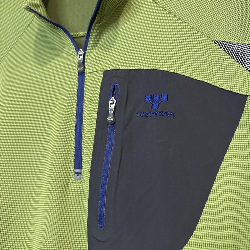 Cycling Full Zip Jacket Baselayer Pullover Mens XL Green Gray Zip Chest Pocket gallery