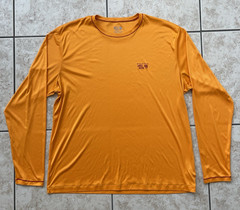 Mountain Hardwear Men’s 2XL Orange Long Sleeve T-Shirt Climbing Athletic Sports