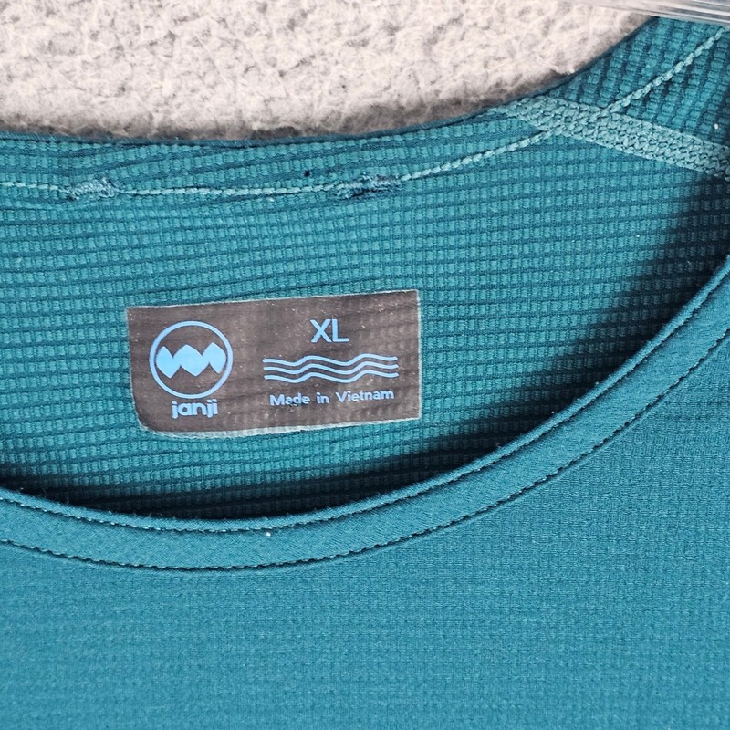Janji T-Shirt Mens XL Teal Run Everywhere Performance Helio Tech Running Top gallery