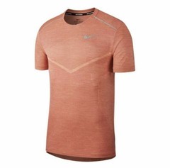 Nike TechKnit Performance Running Shirt Red Orange Mens Sz L XL AJ7615-897