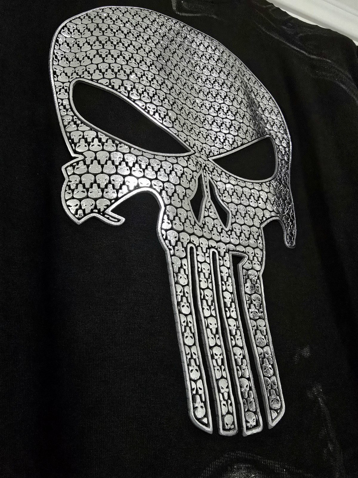 Gym Compression Shirt. PUNISHER. Spandex Men's SzXL. 3D Skull Design gallery