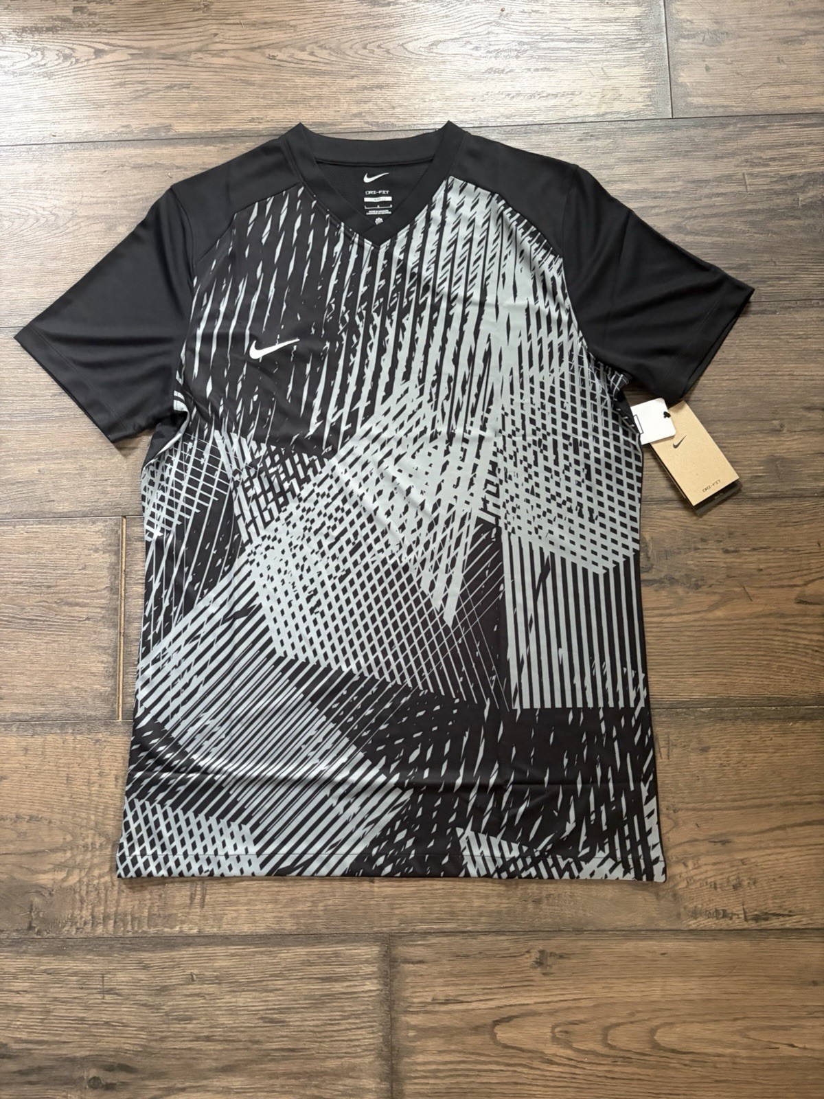 Nike Precision VI Soccer Jersey Men's Large Black Dri-FIT Short Sleeve DR0945 gallery
