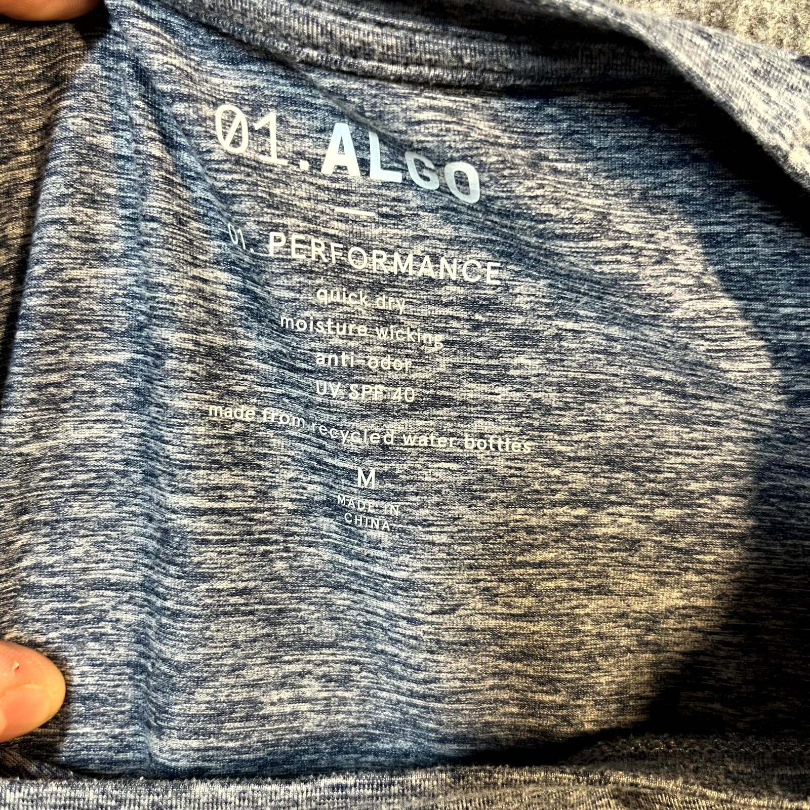 0.1 Algo Shirt Mens M Blue Performance UV SPF 40 Anti Odor Gym Quick Dry gallery