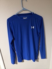 UNDER ARMOUR Heatgear COMPRESSION SHIRT SIZE Large Blue Pre Owned