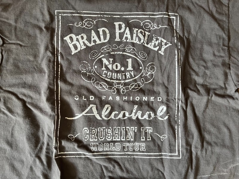 BRAD PAISLEY ALCOHOL GRAY XL LONG SLEEVE L/S SHIRT CRUSHING IT WORLD TOUR HANES gallery