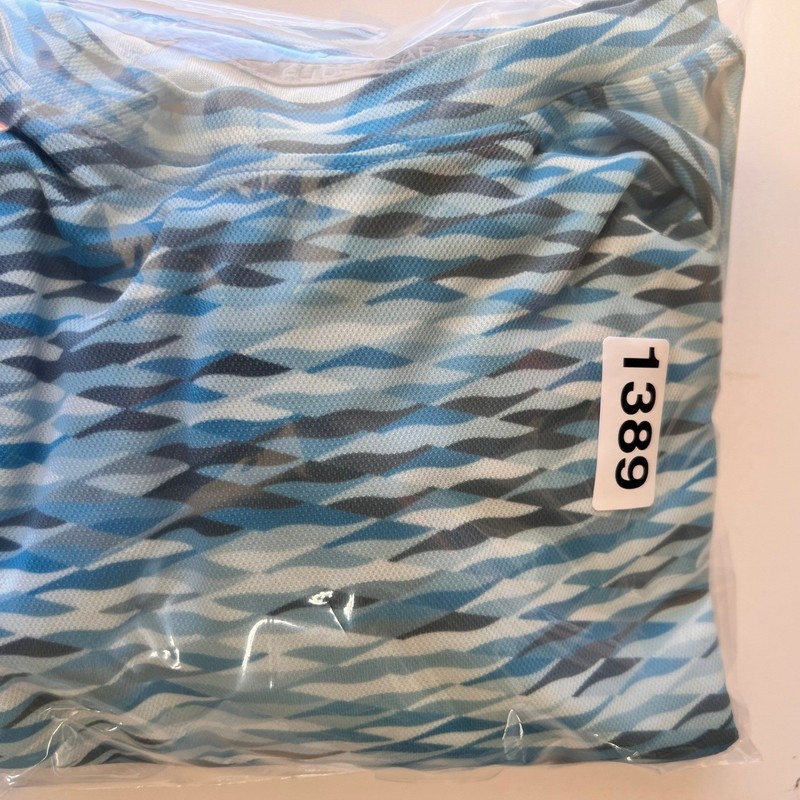 Cabelas Guidewear Mens Blue Geometric UPF 50 Fishing Performance Shirt Large L gallery