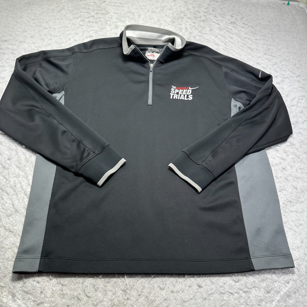 Nike Golf Tour Performance 1/4 Zip Nike Speed Trials Black Mens Size Extra Large