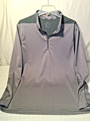 Dri-FIT Nike Golf Pullover Long Sleeve Shirt Grey and Black Mens sz XL 1/4 zip