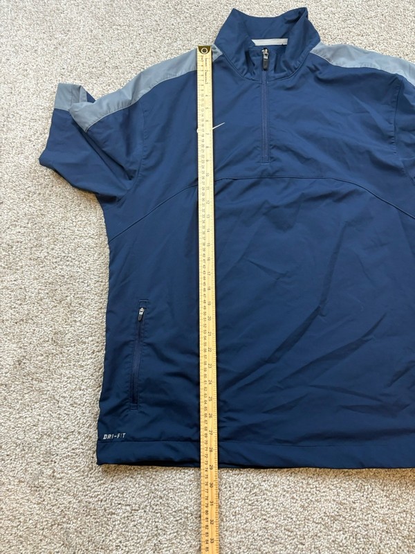 Nike Mens Pullover Medium Polyester Dri Fit Golf Training Swoosh 1/4 Zip Coach gallery
