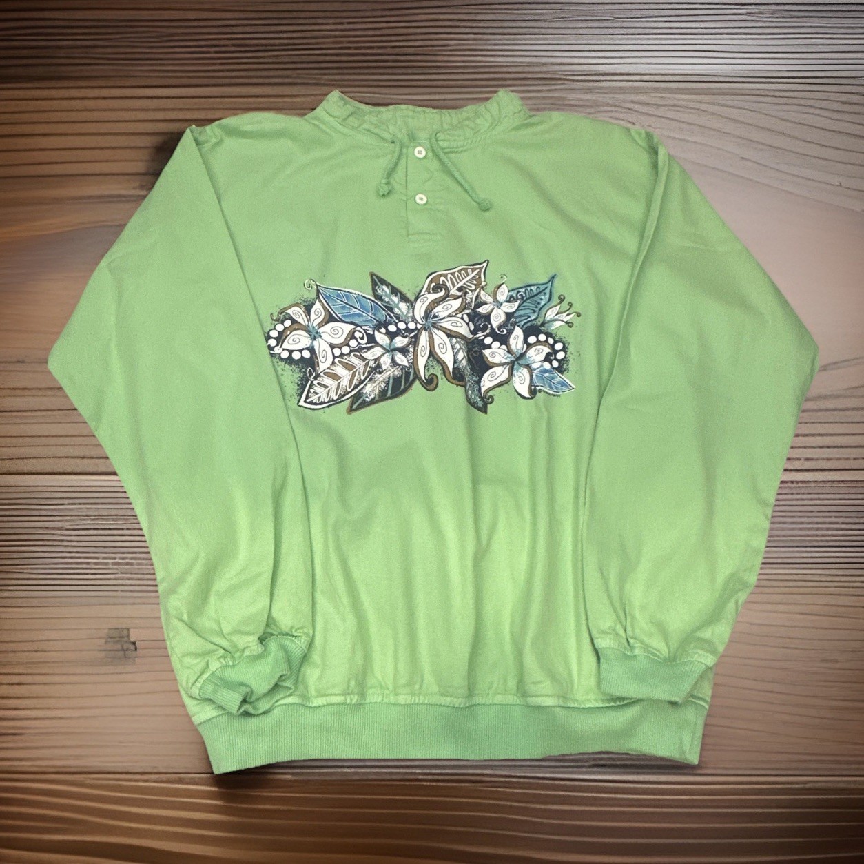 Crazy Shirts Hawaii Original Key Lime Dyed Lightweight Pullover USA Size Small gallery