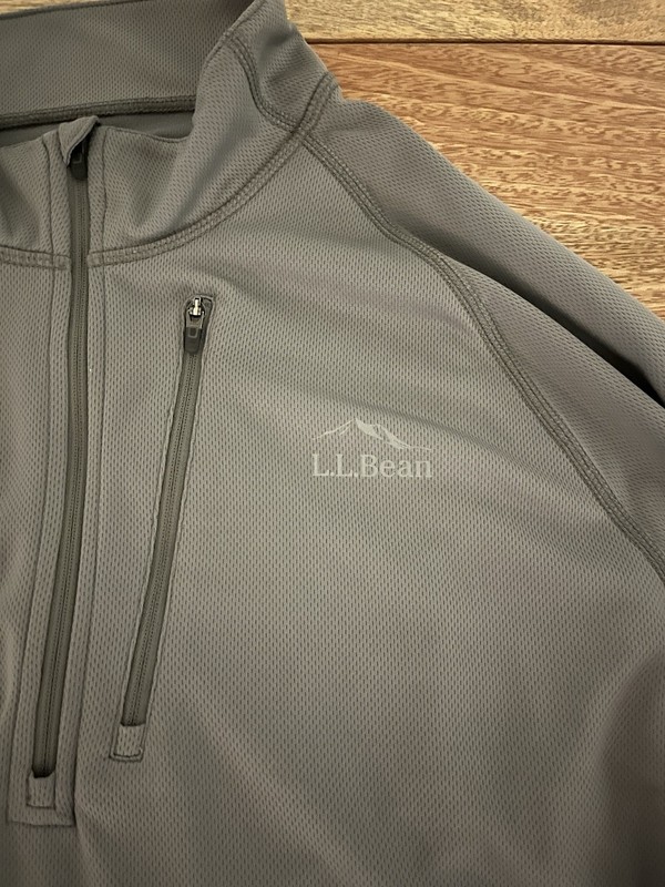 L.L.Bean Men’s Quarter Zip Pullover Gray Performance Athletic Lightweight L Tall gallery