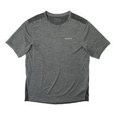 Patagonia T Shirt Mens Small Gray Airchaser Short Sleeve Outdoor Running Hiking