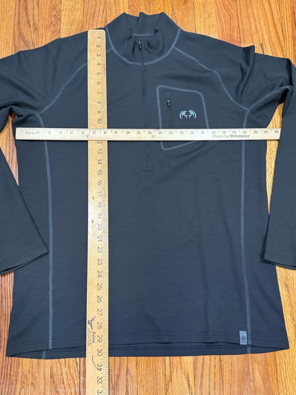 KUIU Pullover Black Nuyarn Merino Wool 1/4 Zip Hunting Base Layer Mens XL gallery