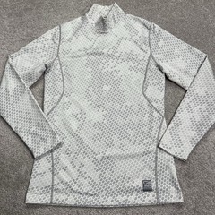 Nike Pro Combat Shirt Men Small Dri-Fit Long Sleeve Fitted Active White Hex Camo