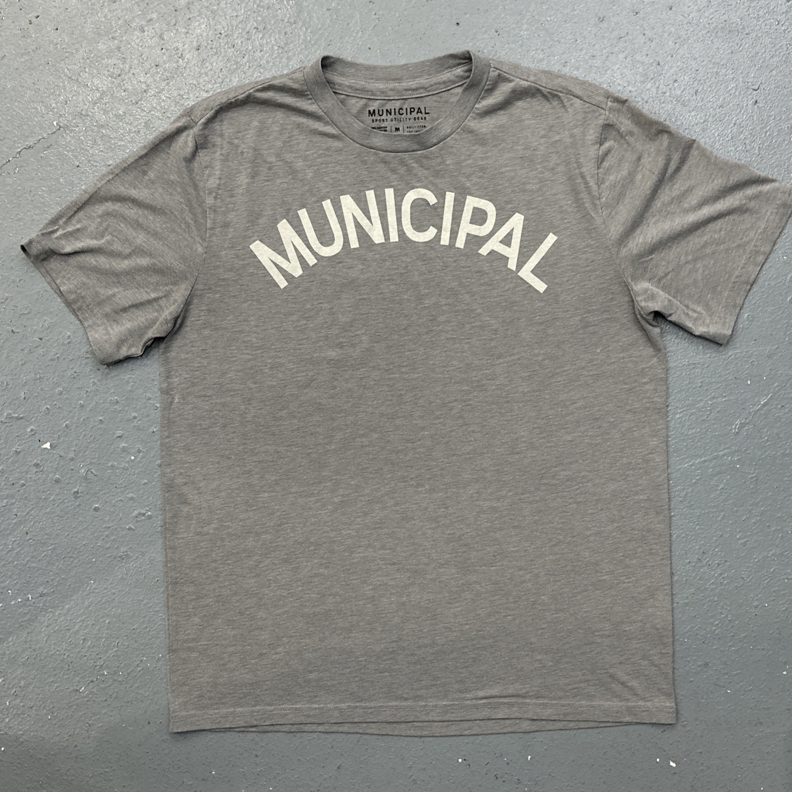 MUNICIPAL Origin T Shirt Mens Medium Super Tri Blend Gray Arch Short Sleeve gallery