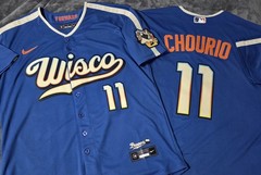 Fast Free Shipping! Large Jackson Chourio Milwaukee Brewers Stitched Jersey 11