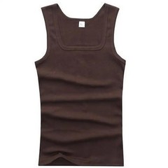 Black White Grey Pure Cotton Men’s Tight Vest Basic Tank Tops Square Neckline Sp