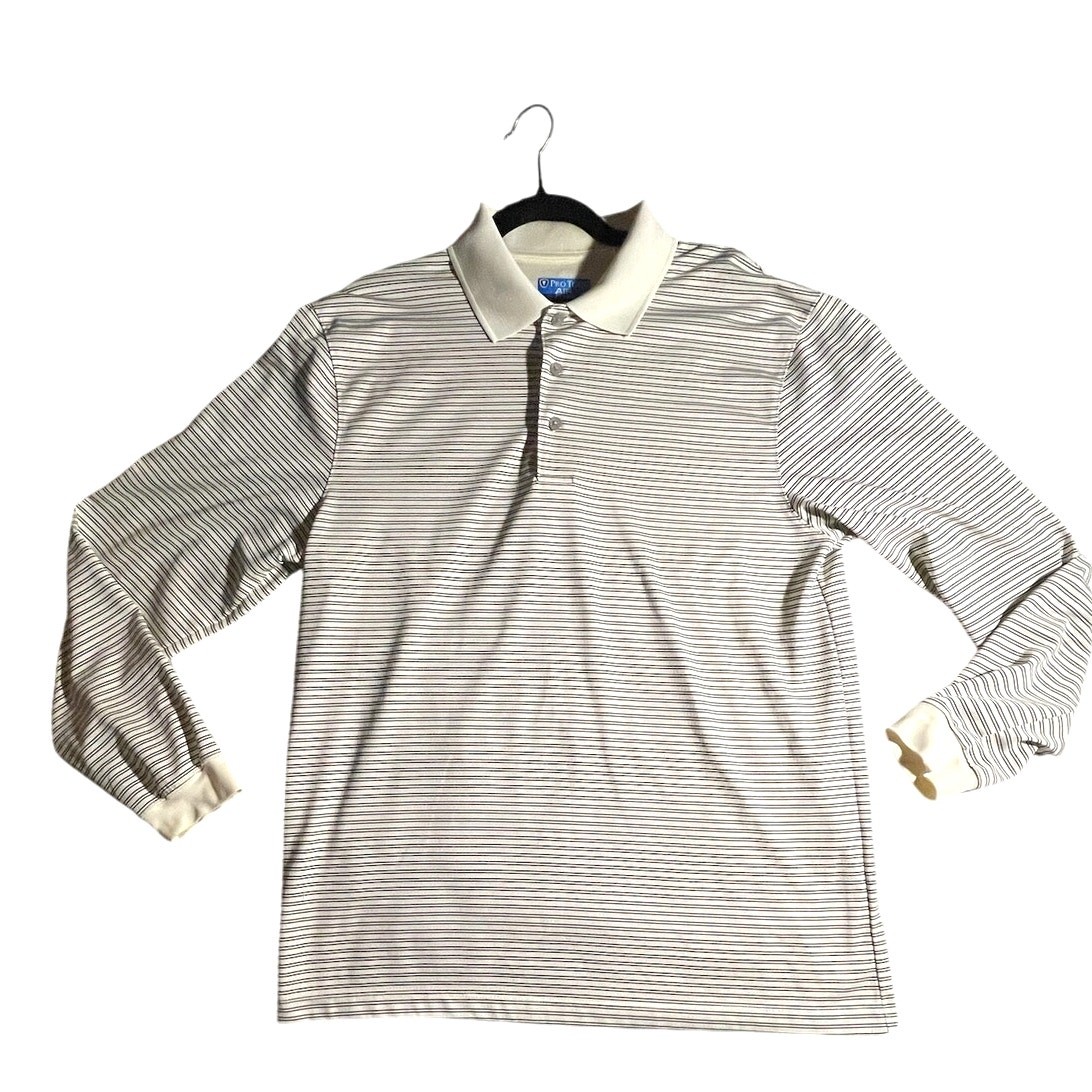 Pro Tour Airplay Men’s Golf Shirt-Long Sleeve-XL- Buttercream Yellow & Black-EUC gallery