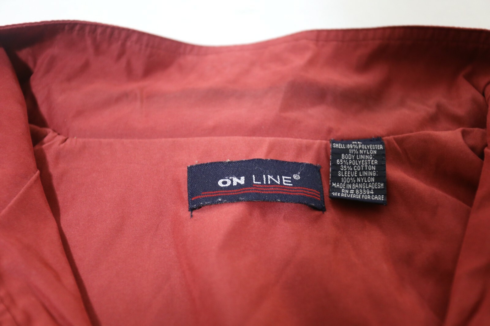 On Line VTG Jacket red blue sz XL olds chool coat zipper stripe sports wear MENS gallery