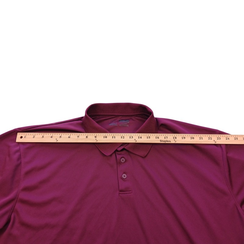 RUSSELL Athletic Shirt Men 4XL/Burgundy/Flex Collar-3 button Henley/Short Sleeve gallery