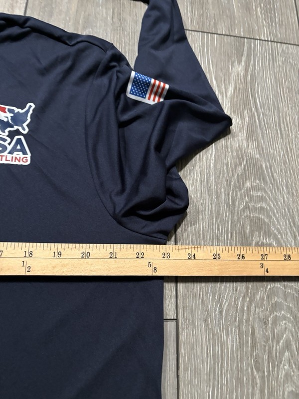 USA Wrestling 1/4 Zip Pullover Lightweight Shirt. Mens L. Navy Blue. gallery