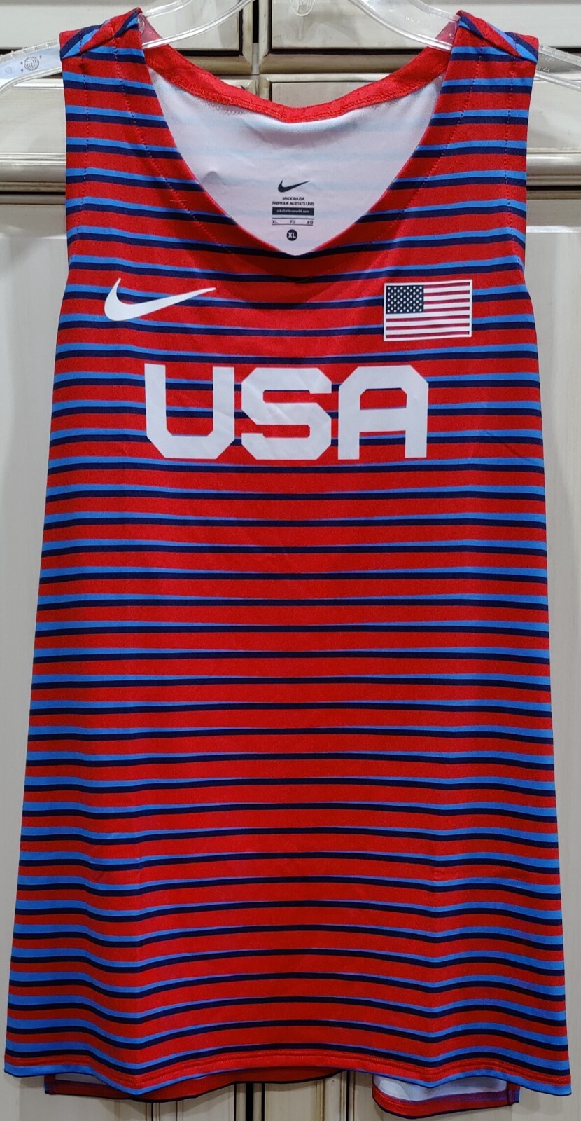 NEW Womens Size XLarge Nike Pro Elite Olympic Team USA Track & Field Singlet Red gallery