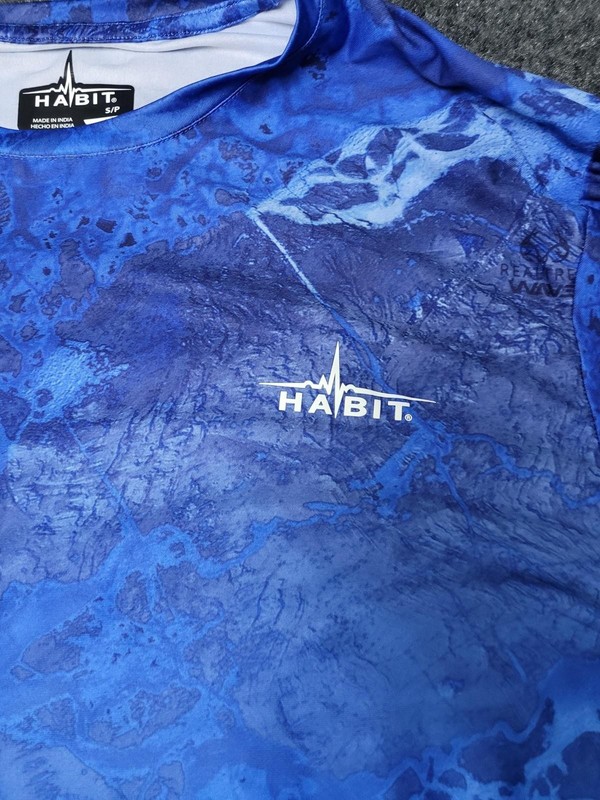 Habit Solar-Factor 40+ Shirt Mens S Blue Long Sleeve Crew Neck Fishing gallery