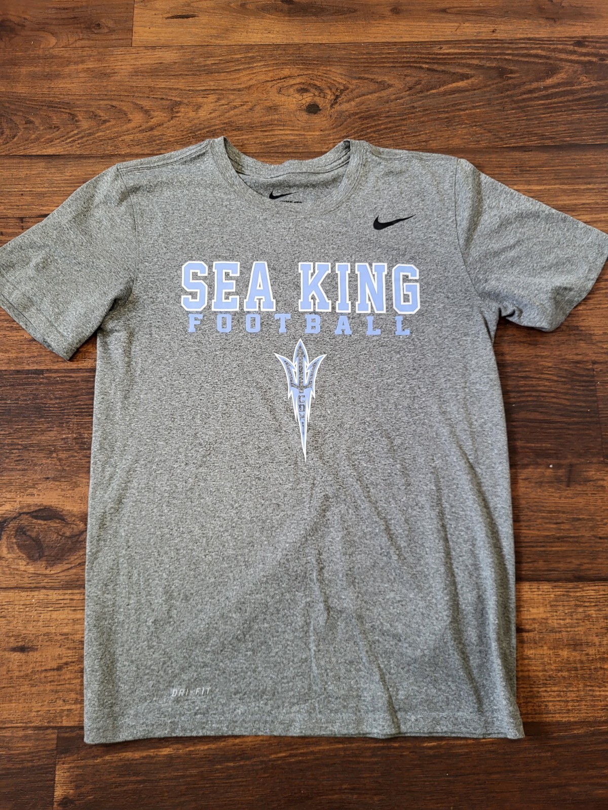 Nike Dri-FIT The Nike Tee Men's Gray S Polyester Athletic Crew Sea King Football gallery