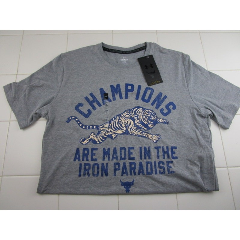 Under Armour Project Rock Champions Iron Paradise Gray Shirt Men's Small gallery