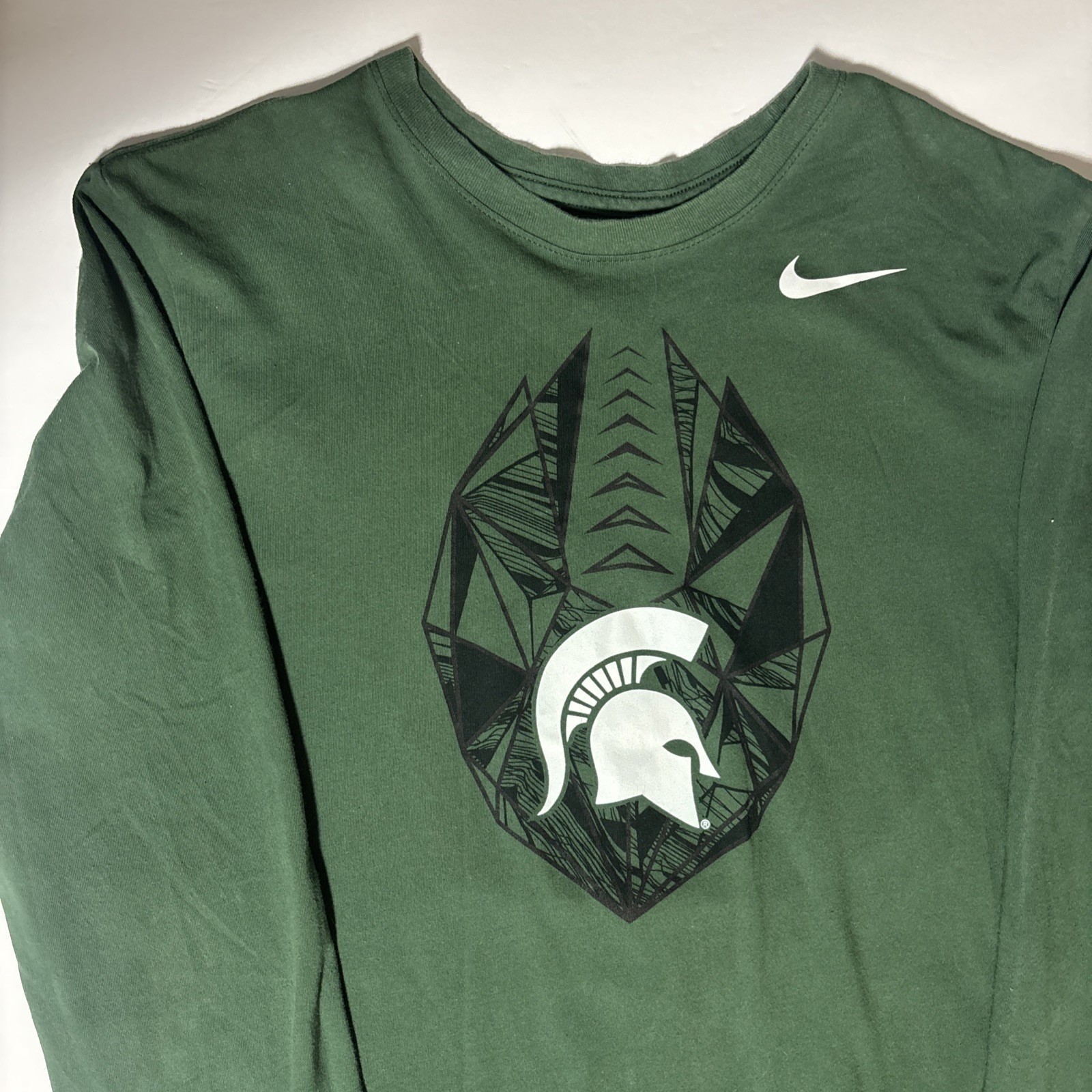 Nike Michigan State Spartans Dri Fit Long Sleeve T Shirt Men Size L Green gallery