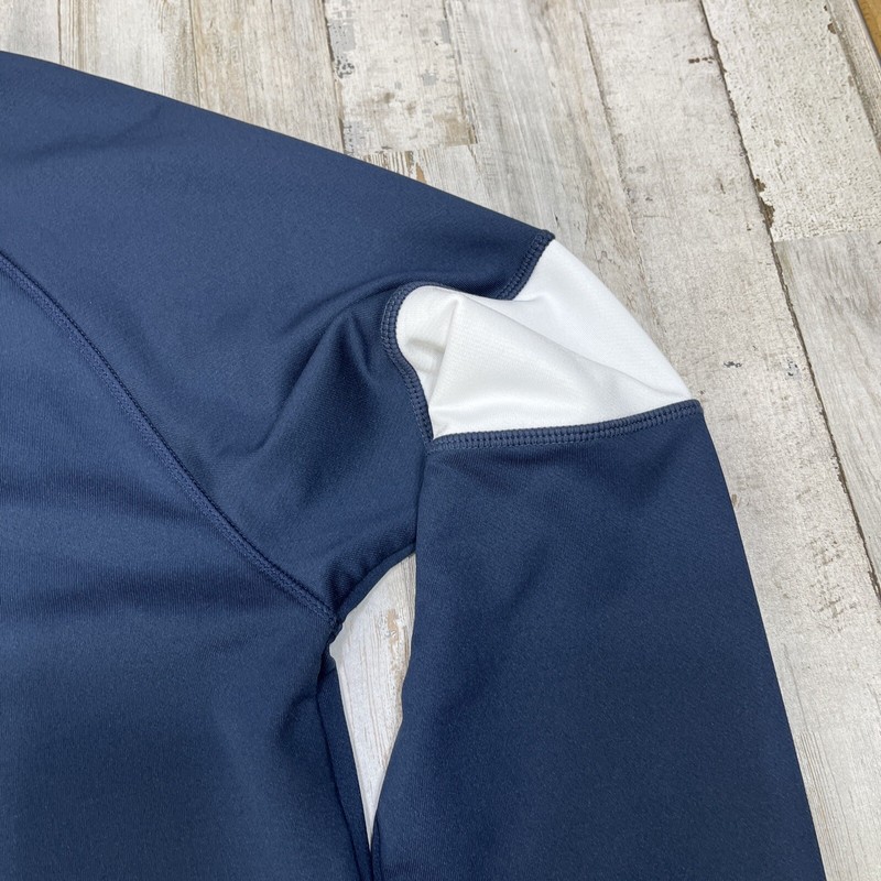 Dunning Golf Pullover 1/4 Zip Heathered Tour Blue Thumbholes Cuff Size M EUC gallery