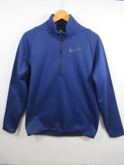 Nike Dri Fit 1/4 Zip Pullover Men Medium Blue Mockneck Therma 932041