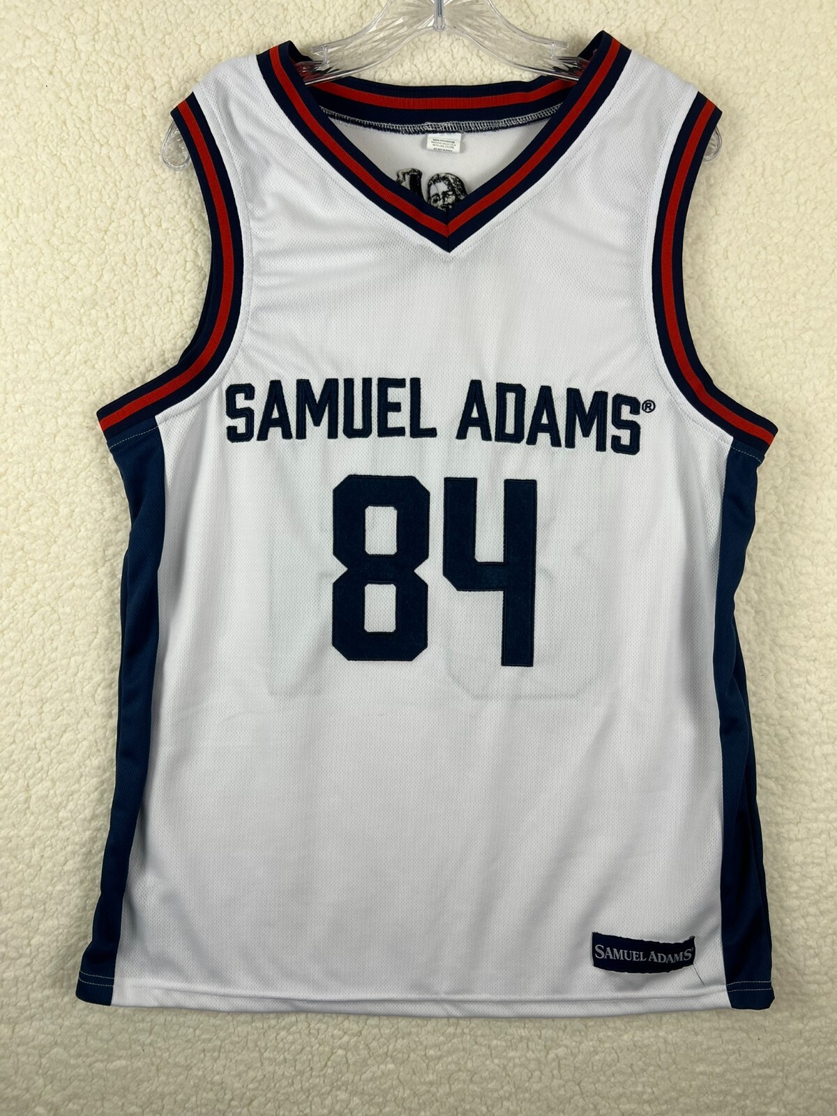 Samuel Adams Jersey Mens Medium Beer Basketball #84 Embroidered Stitching gallery