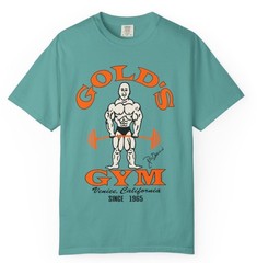 Vintage Style Golds Gym Logo on Medium-2XL Workout T-shirt