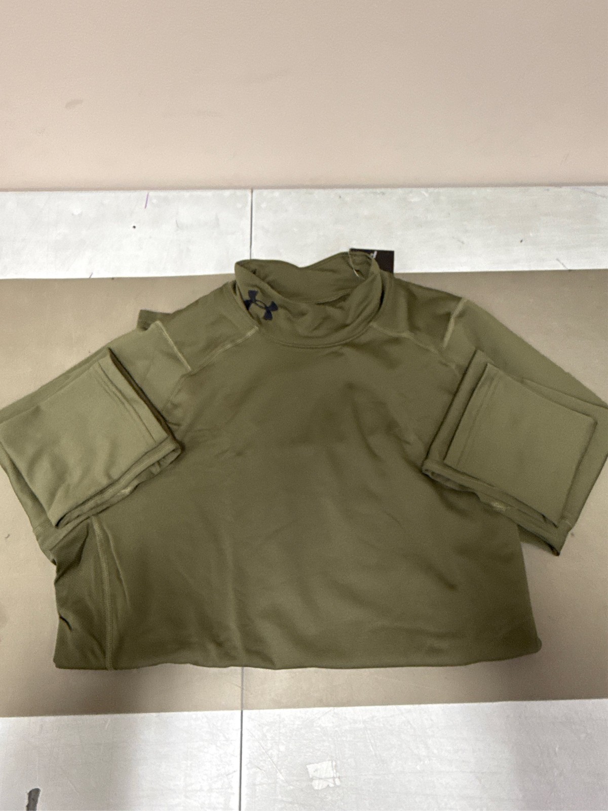 Under Armour ColdGear Fitted Long-Sleeve Mock for Men - Marine OD Green/Black 1 gallery