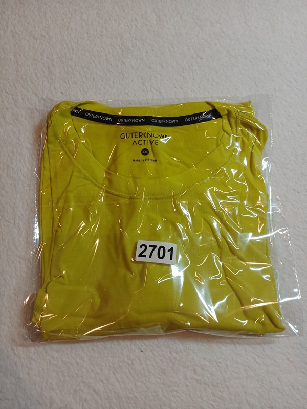 Outerknown Active Men’s Tee Size XXL Neon Yellow Recycled Polyester gallery