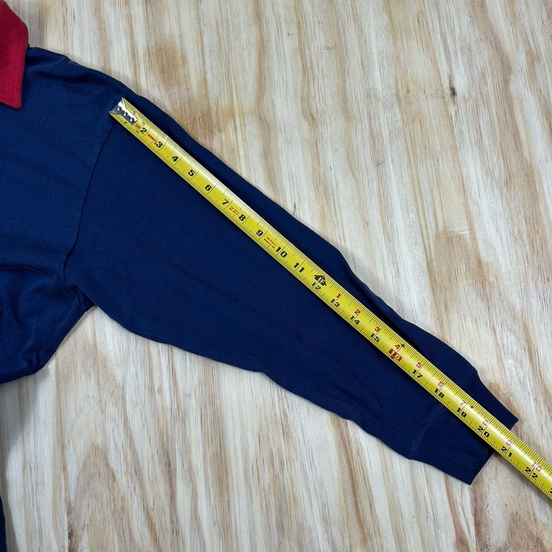 POLO RALPH LAUREN NAVY BLUE WITH RED LACE UP RUGBY SHIRT SZ S Cotton Rayon gallery